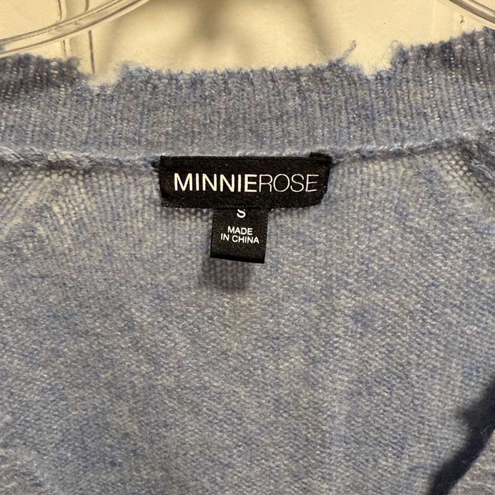 Minnie Rose Soft Blue cashmere Knit sweater - Picture 2 of 4